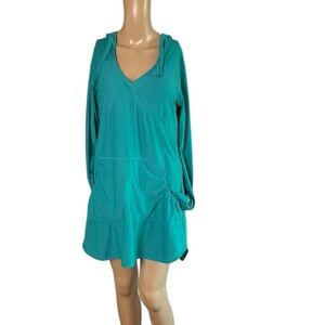 Athleta hoodie dress,  turquoise ,med ,lightweight ,athleisure